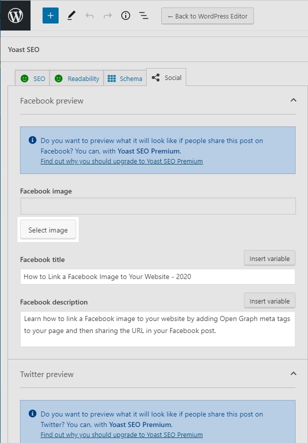 Add Facebook Social Meta in Yoast SEO